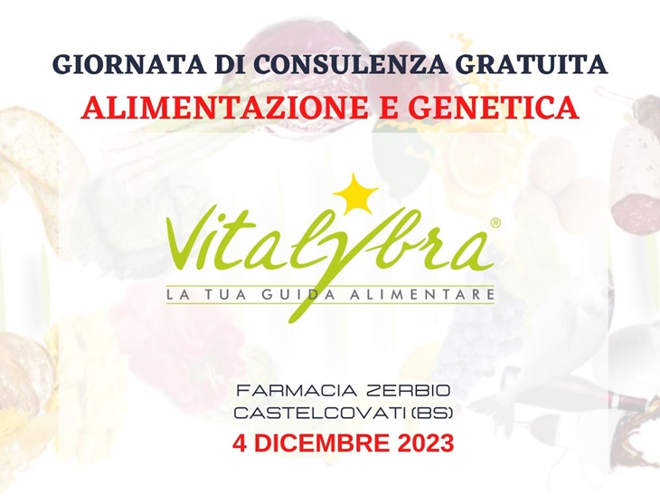 4 Dicembre consulenza alimentare gratuita a Castelcovati (Bs)